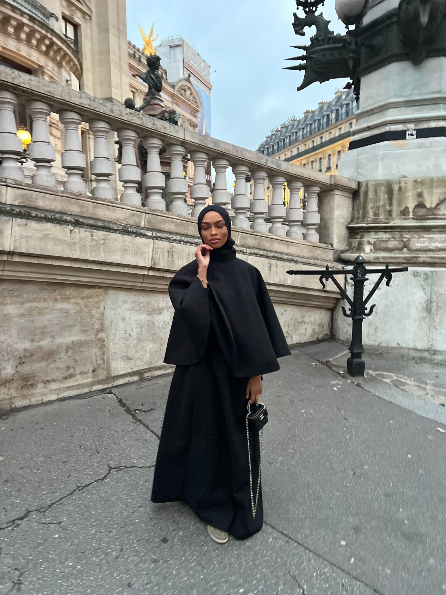 Ensemble Poncho Luna Noir - TAHIRA