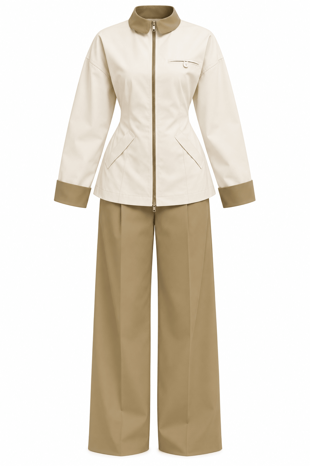 Ensemble Rania - Blanc-Camel - TAHIRA