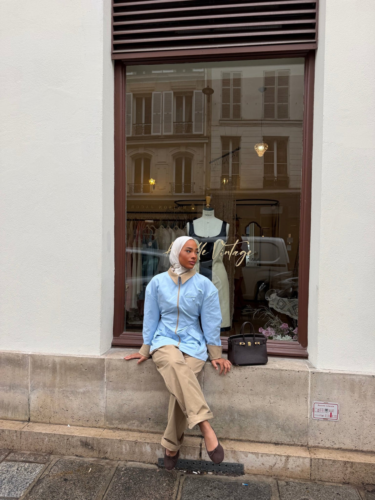Ensemble Rania - Bleu Ciel-Camel - TAHIRA