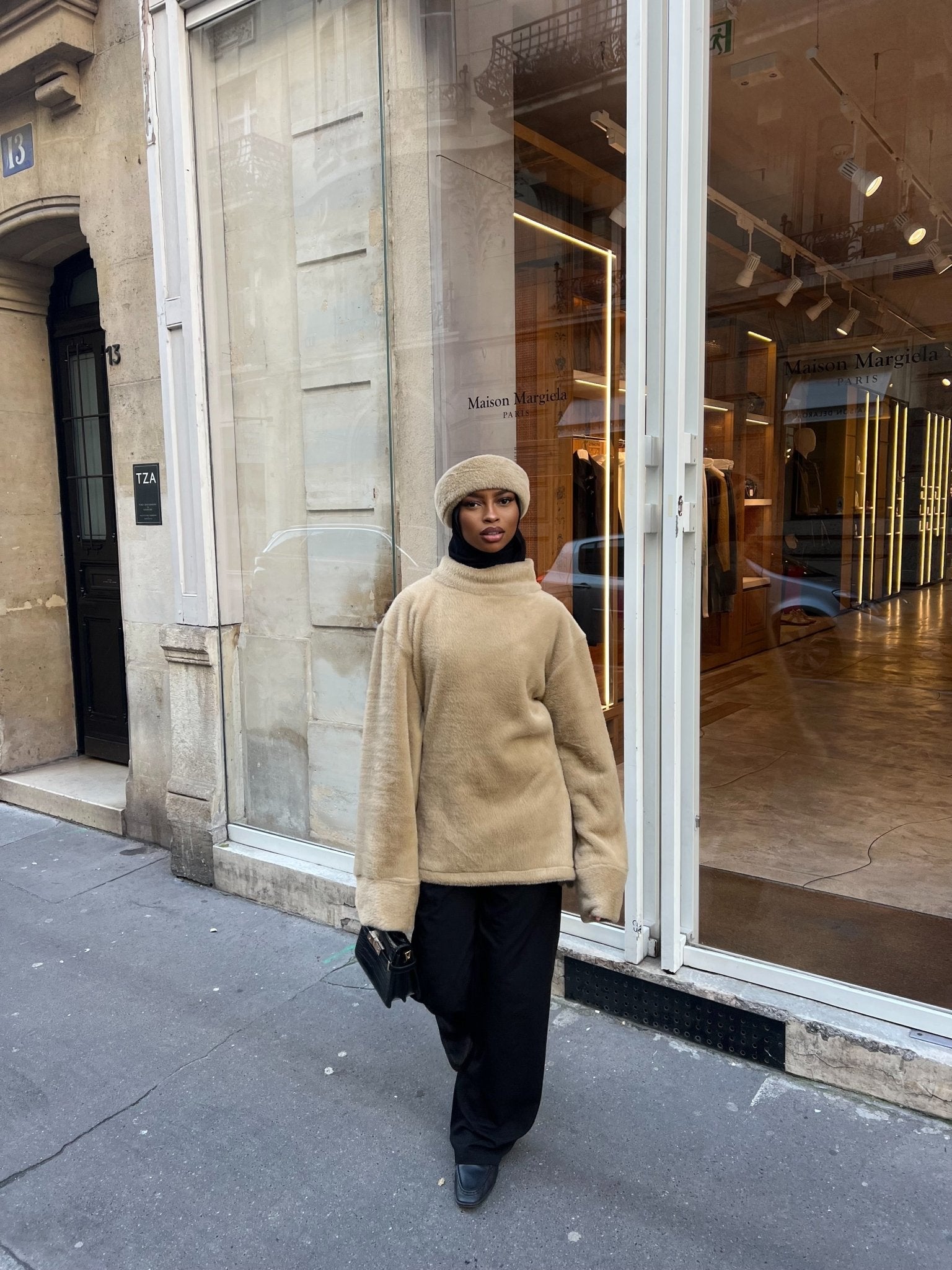 Ensemble Teddy Beige ( Fourrure et Pull ) - TAHIRA