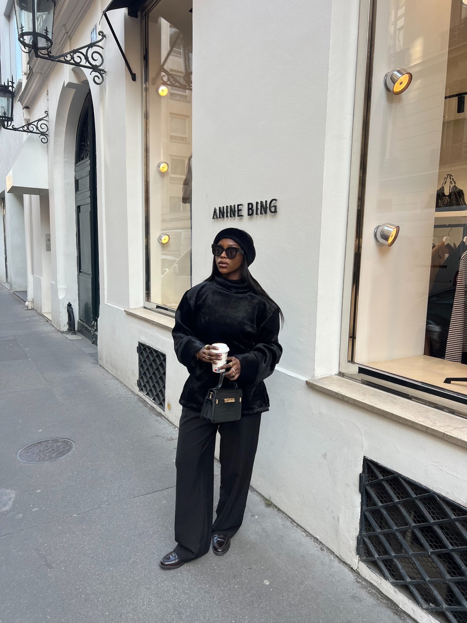 Ensemble Teddy Noir ( Fourrure et Pull ) - TAHIRA
