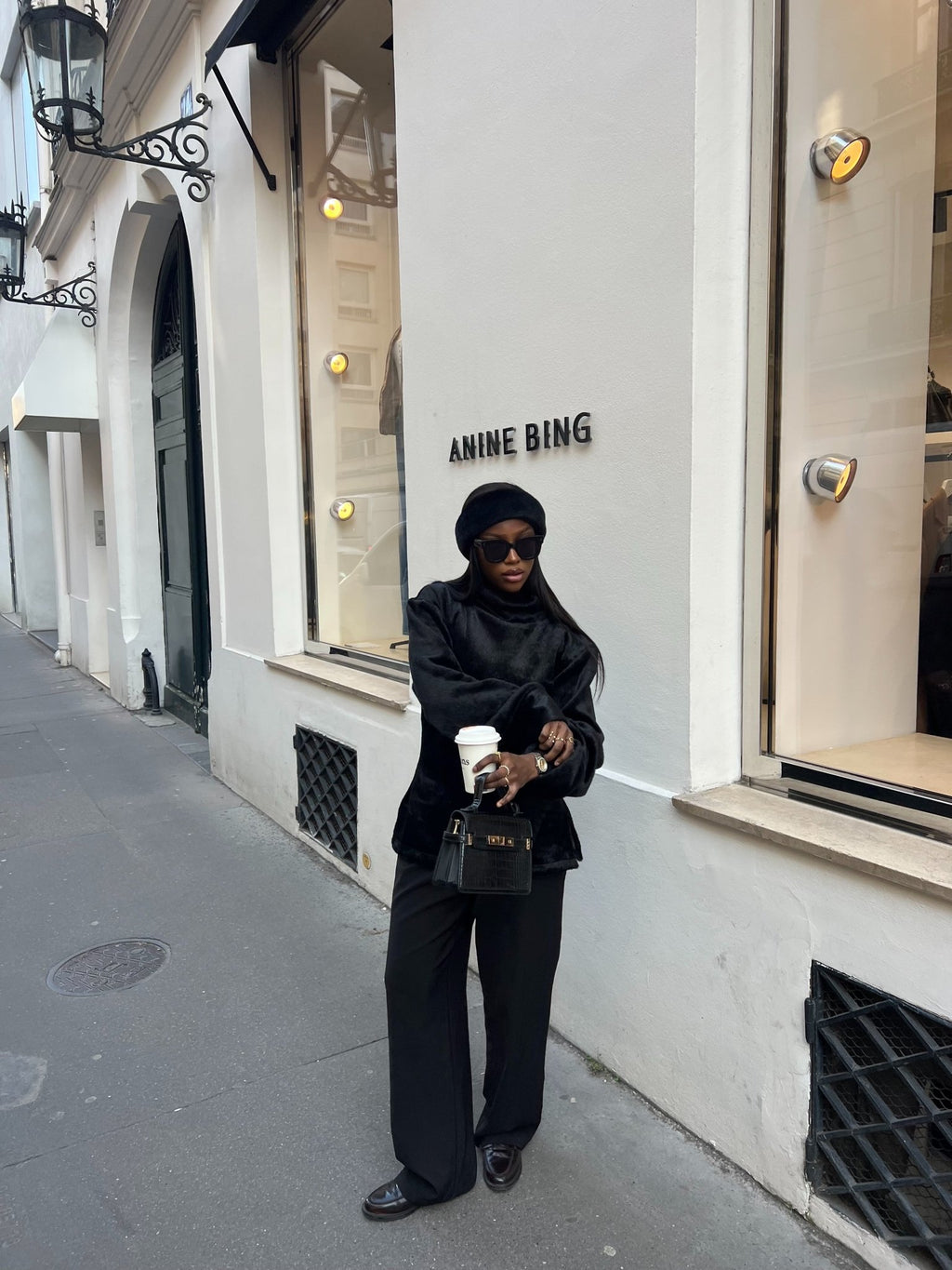 Ensemble Teddy Noir ( Fourrure et Pull ) - TAHIRA