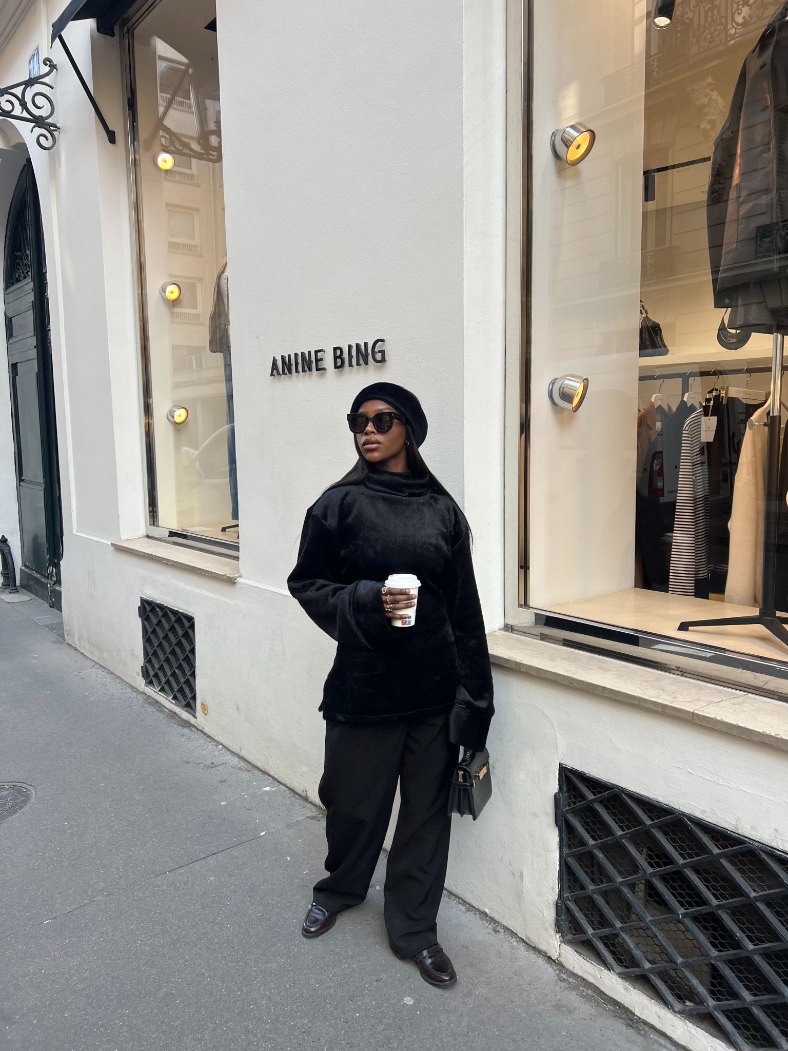 Ensemble Teddy Noir ( Fourrure et Pull ) - TAHIRA
