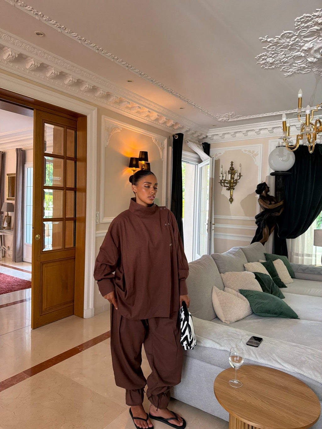 Ensemble Zayna V2 Camel foncé - TAHIRA