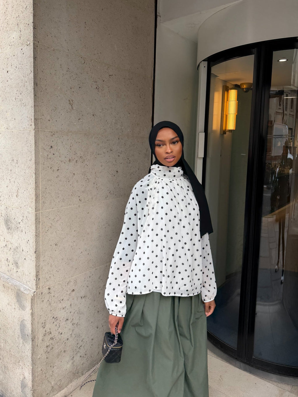 Haut Colette Blanc (Pois Noirs) - TAHIRA