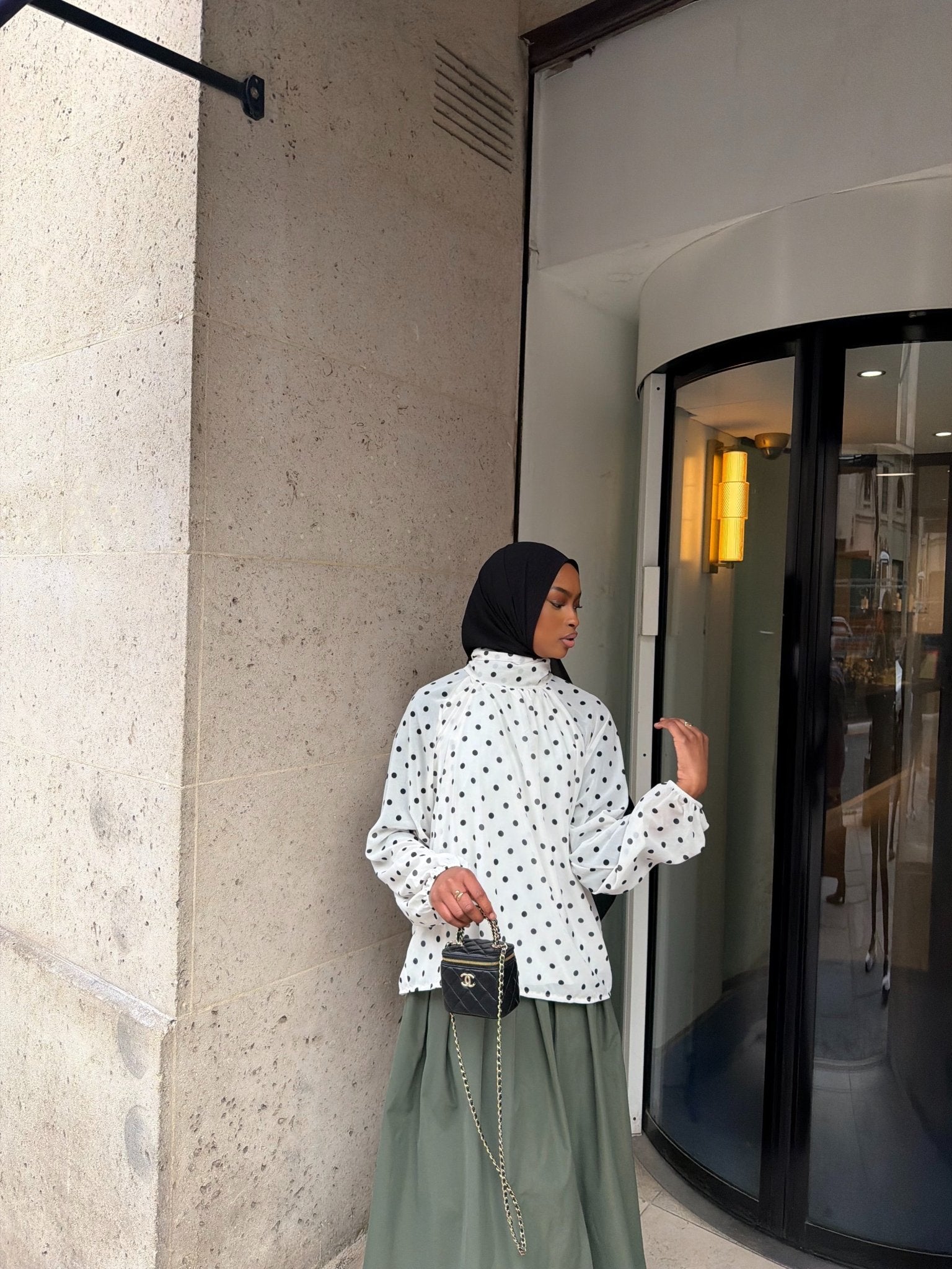 Haut Colette Blanc (Pois Noirs) - TAHIRA