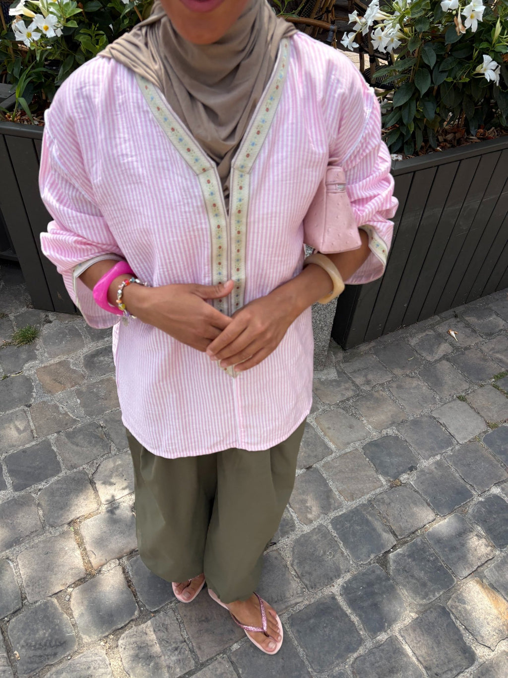 Haut Marrakech Rayé Rose - TAHIRA