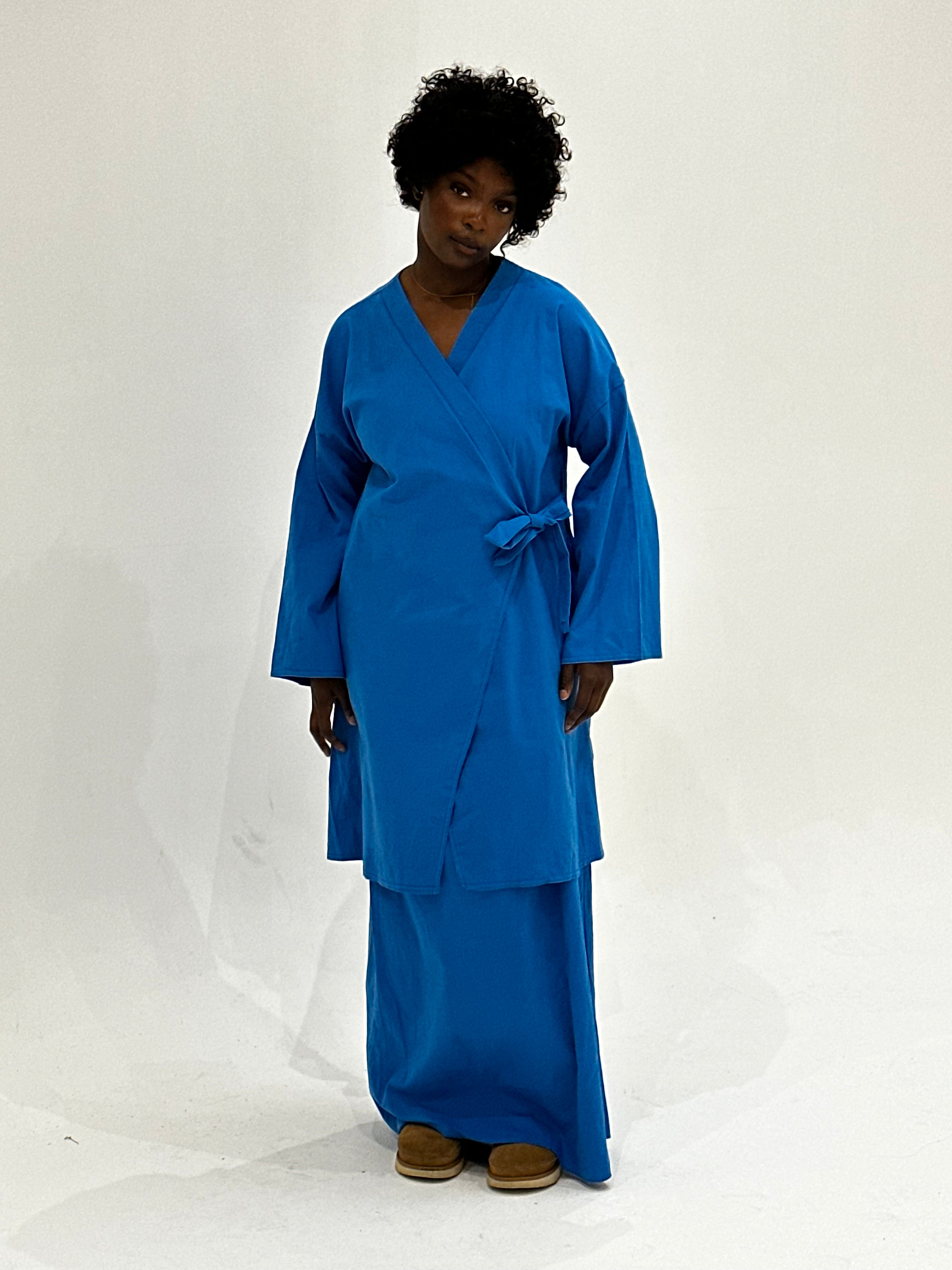Royal Blue Anglophone Skirt Set