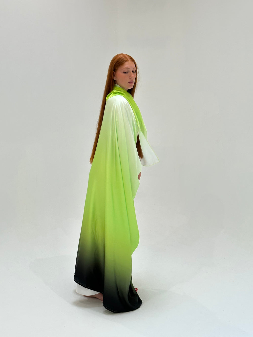 Abaya +Hijab Rainbow Gelb Grün