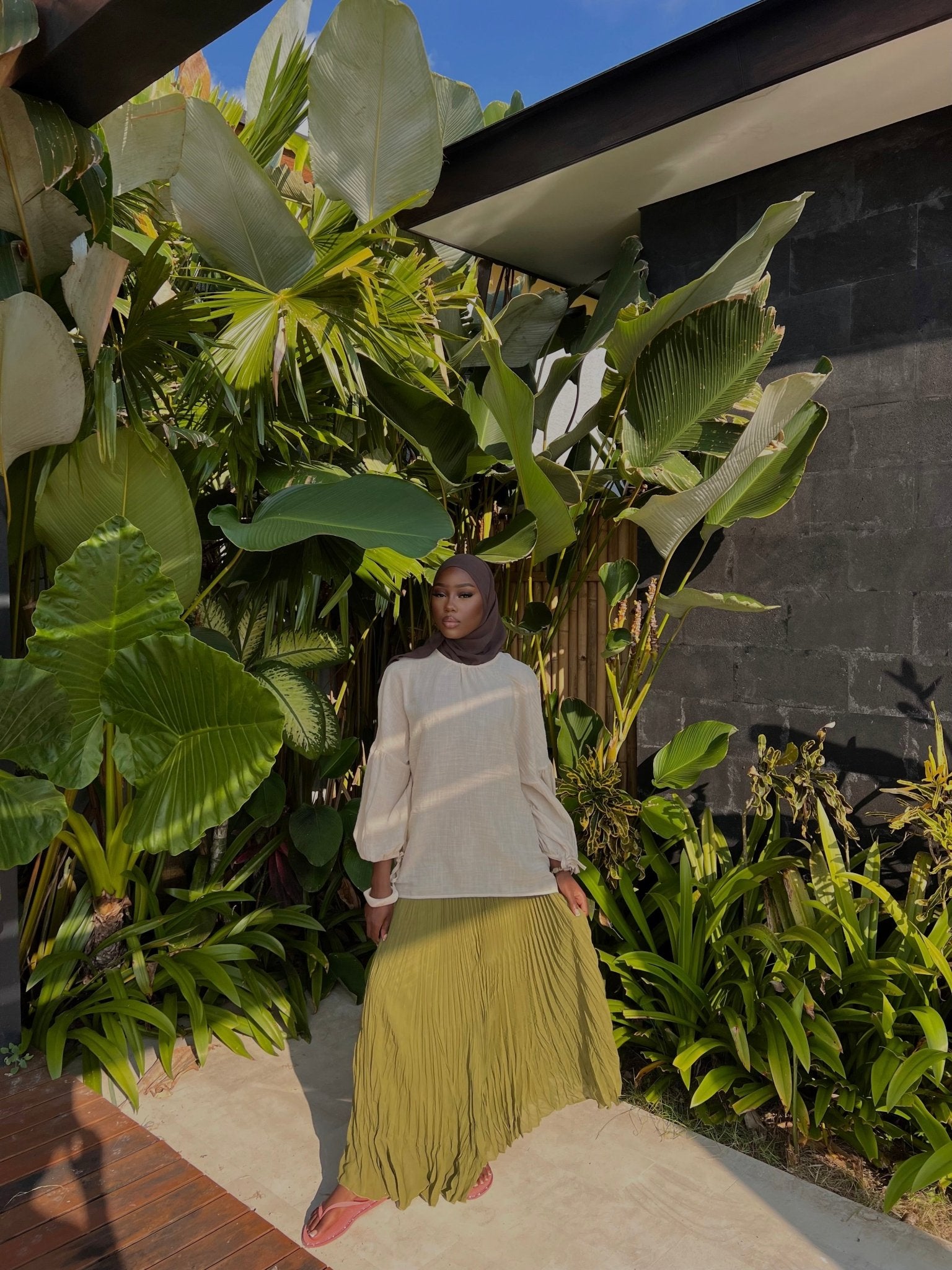 Jupe Héloïse - Vert Olive - TAHIRA