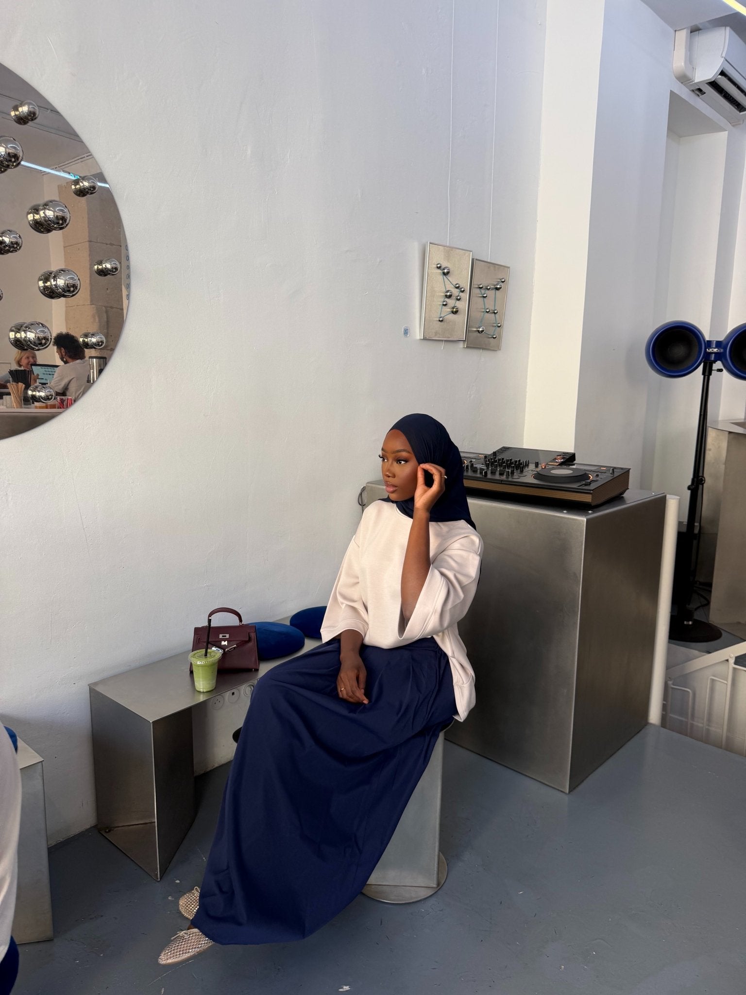 Jupe Louna Bleu Marine - TAHIRA