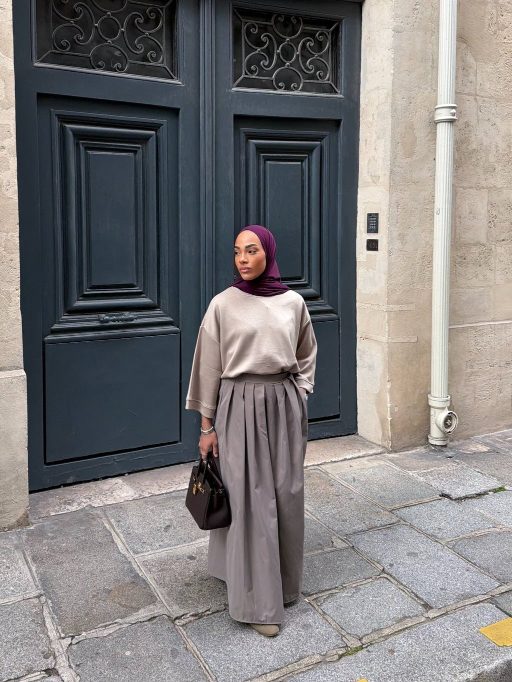 Jupe Louna Taupe - TAHIRA