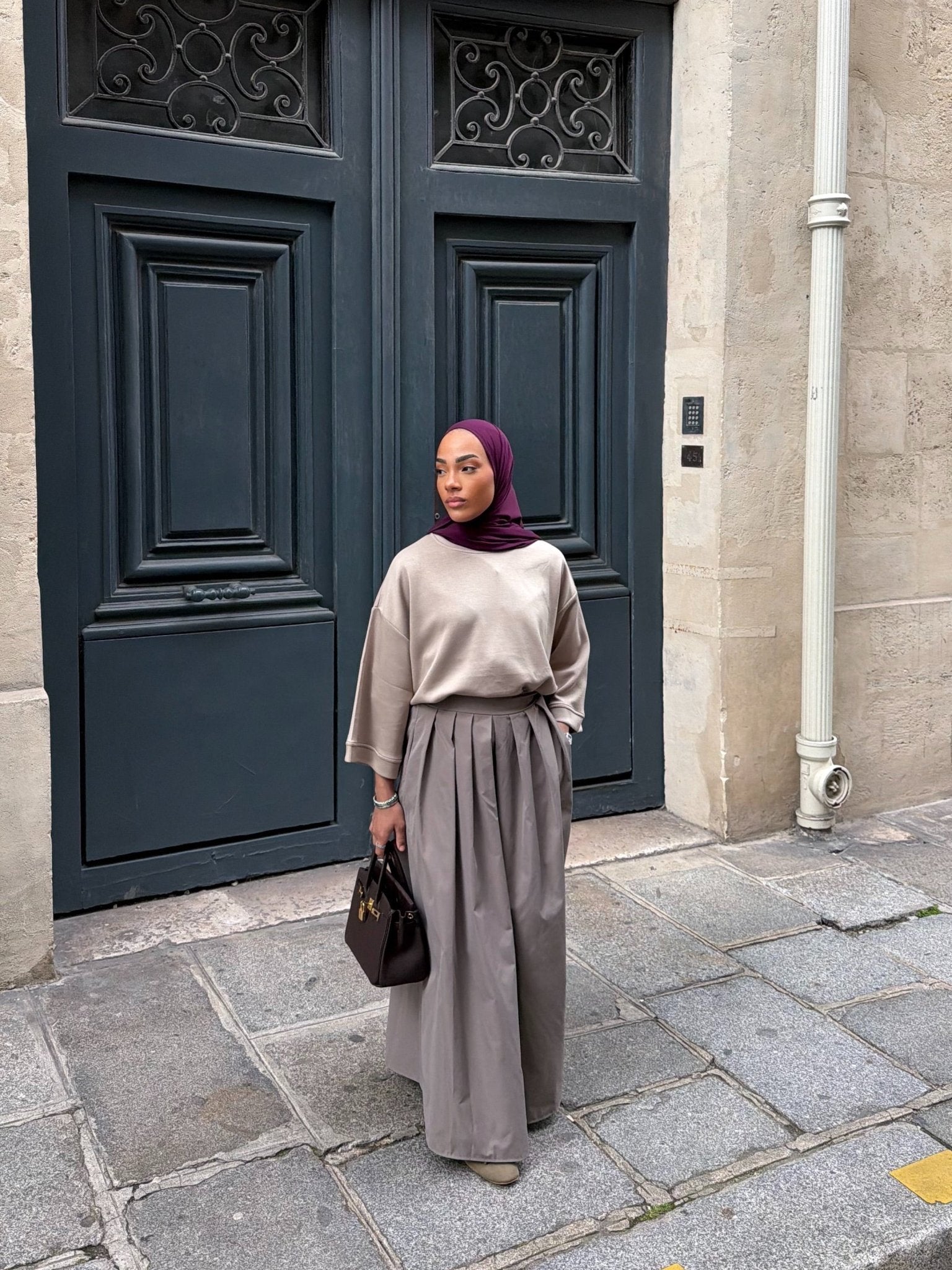 Jupe Louna Taupe - TAHIRA