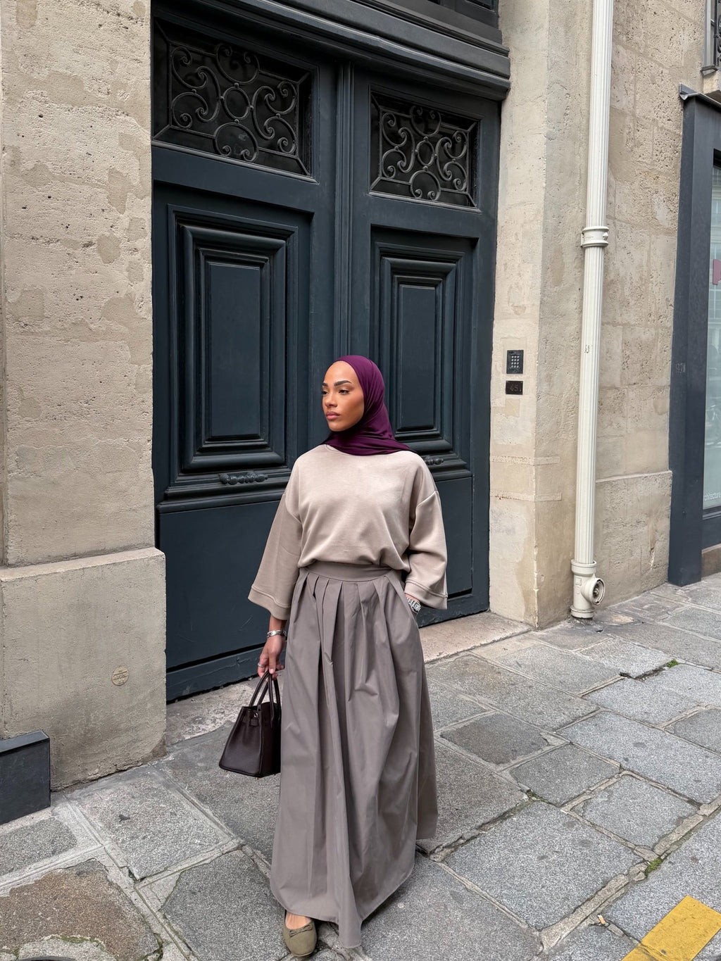 Jupe Louna Taupe - TAHIRA