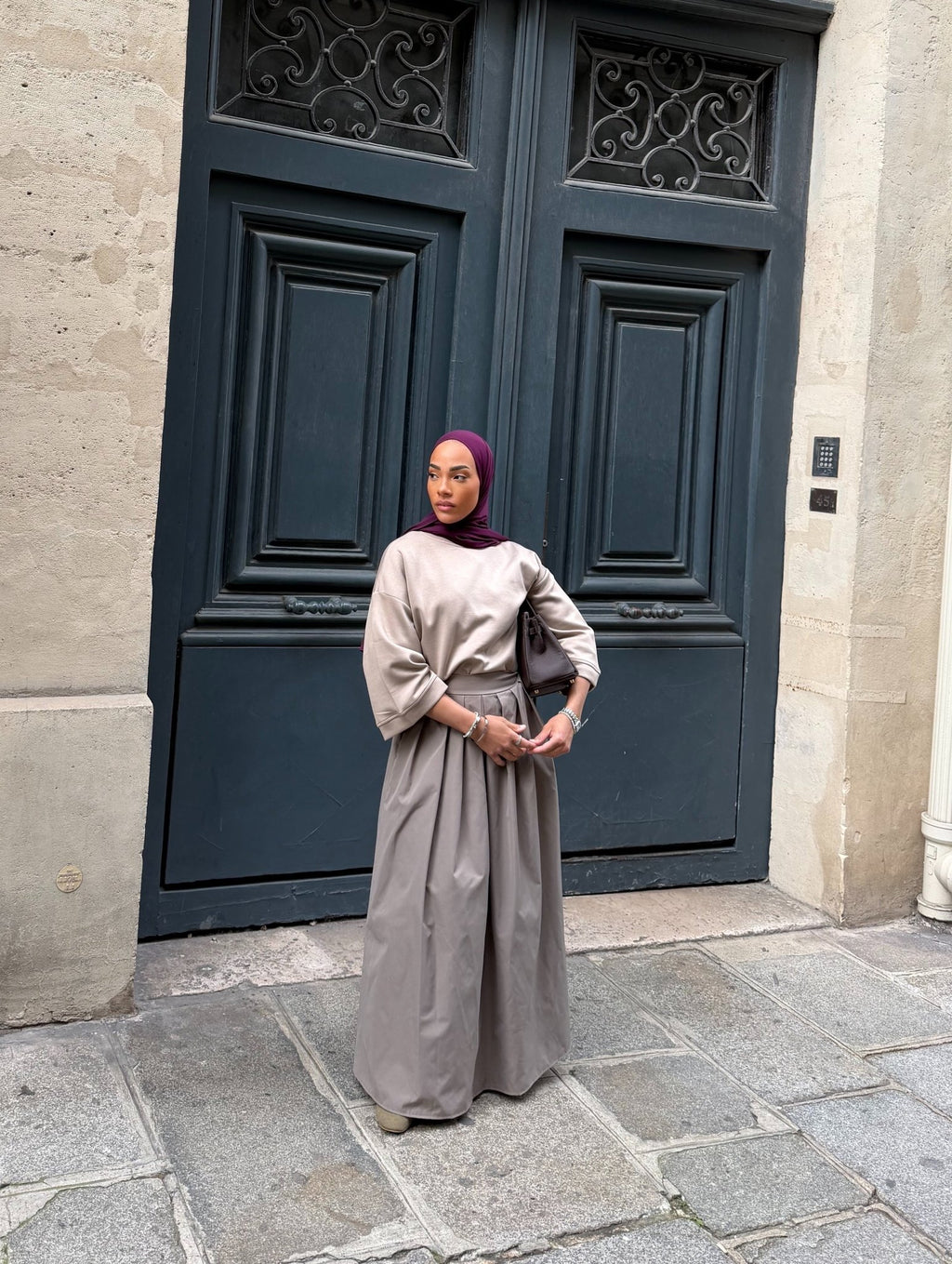 Jupe Louna Taupe - TAHIRA