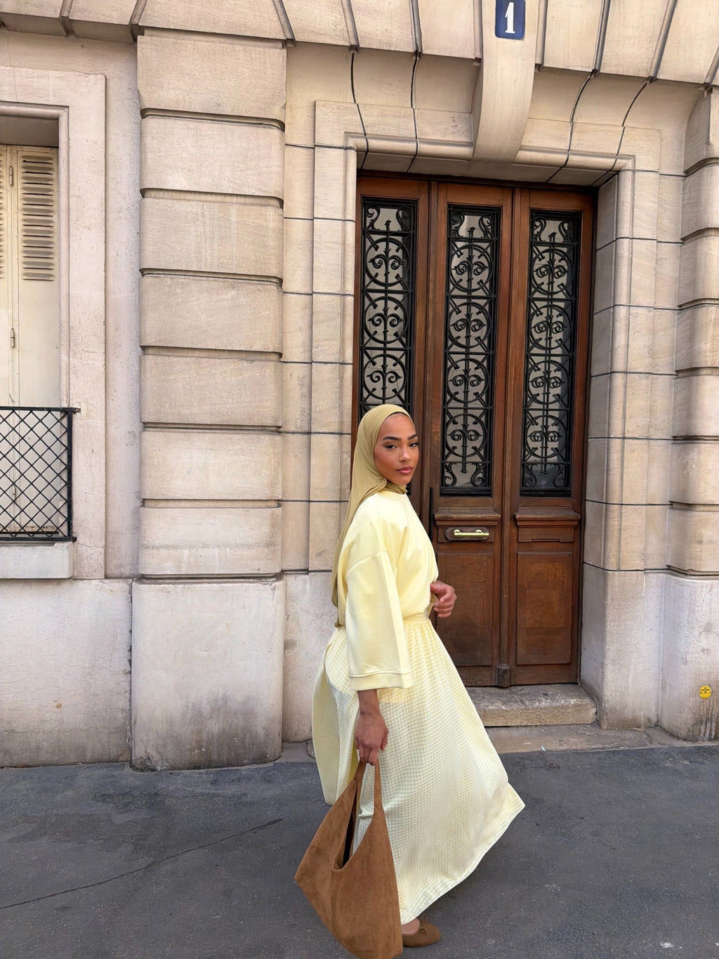 Jupe Madeleine Jaune - Blanc (Carreaux) - TAHIRA