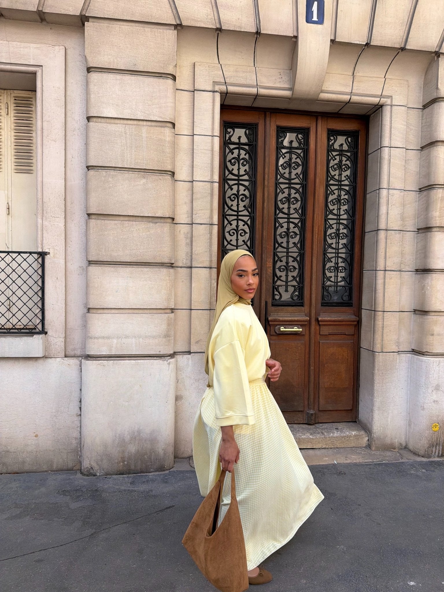 Jupe Madeleine Jaune - Blanc (Carreaux) - TAHIRA
