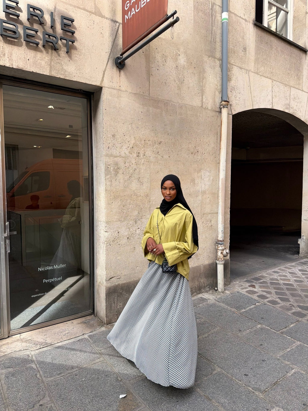 Jupe Madeleine Noir - Blanc (Carreaux) - TAHIRA