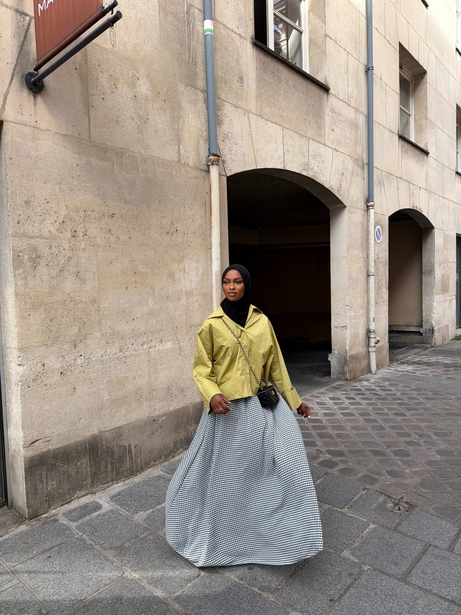 Jupe Madeleine Noir - Blanc (Carreaux) - TAHIRA