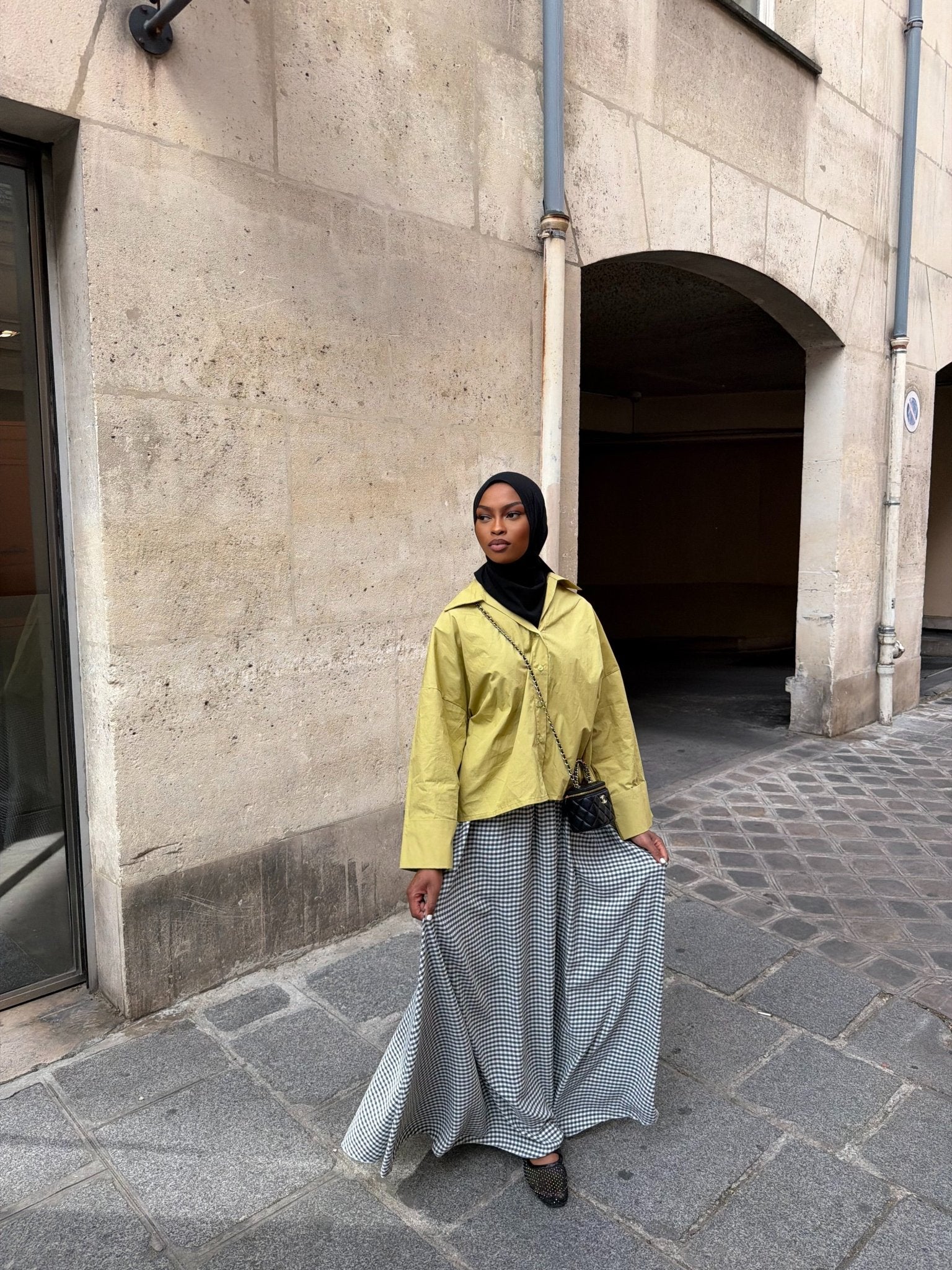 Jupe Madeleine Noir - Blanc (Carreaux) - TAHIRA