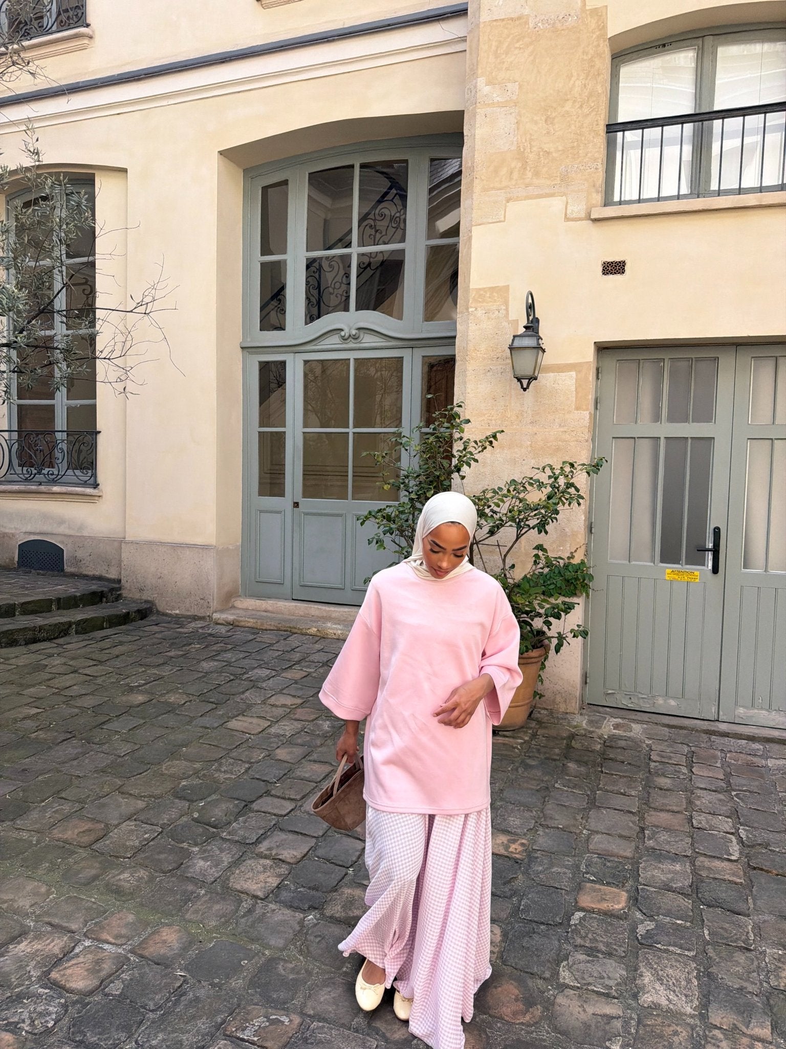 Jupe Madeleine Rose - Blanc (Carreaux) - TAHIRA