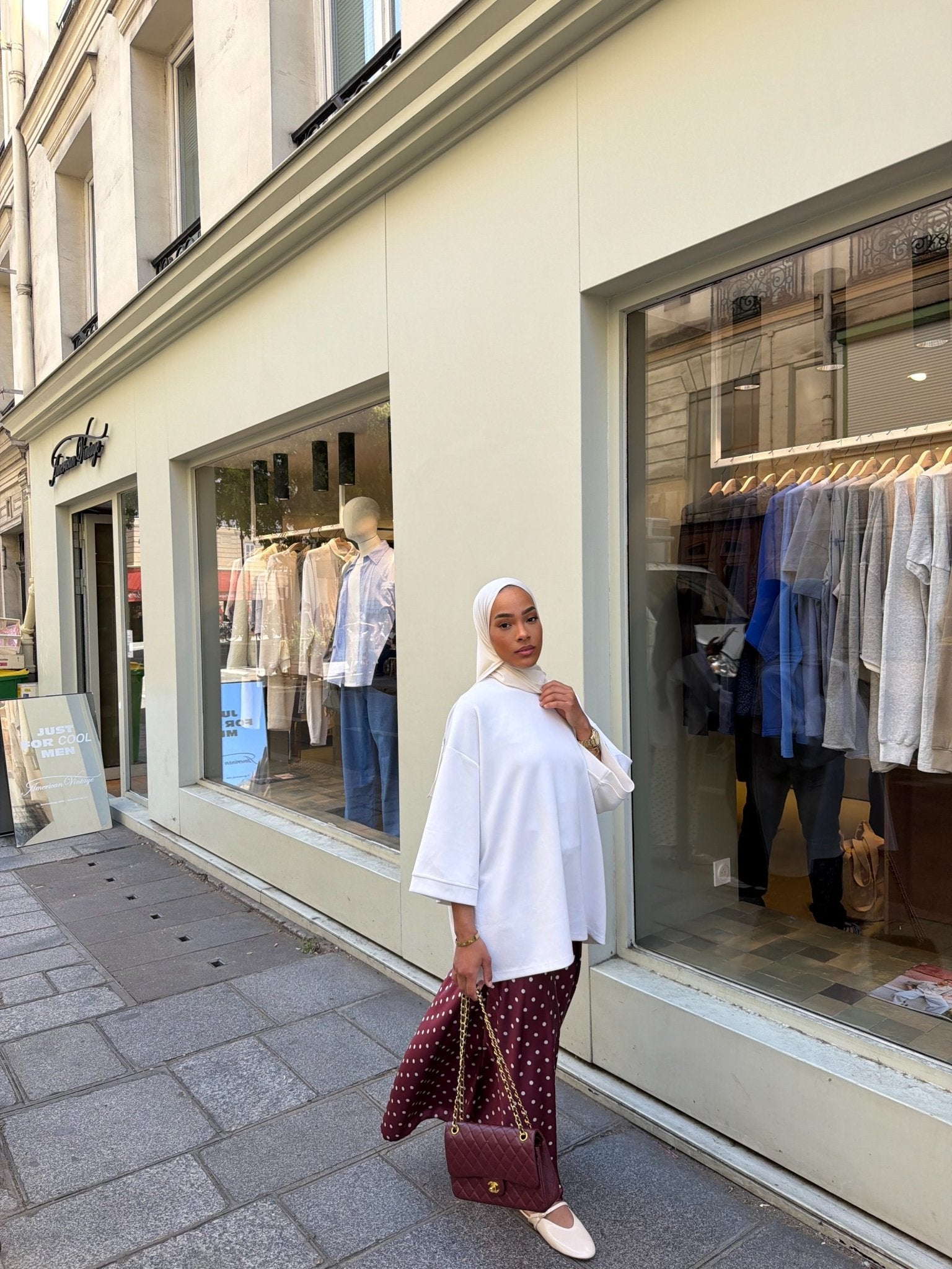 Jupe Sinaï Bordeau (Pois Blancs) - TAHIRA