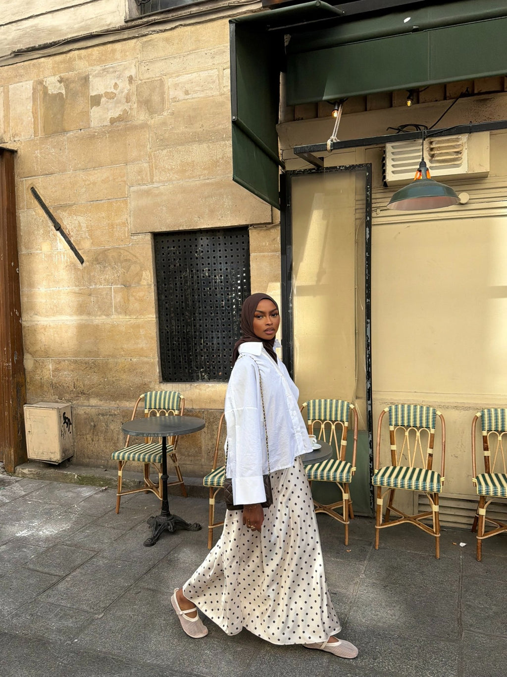 Jupe Sinaï Écru (Pois Marrons) - TAHIRA