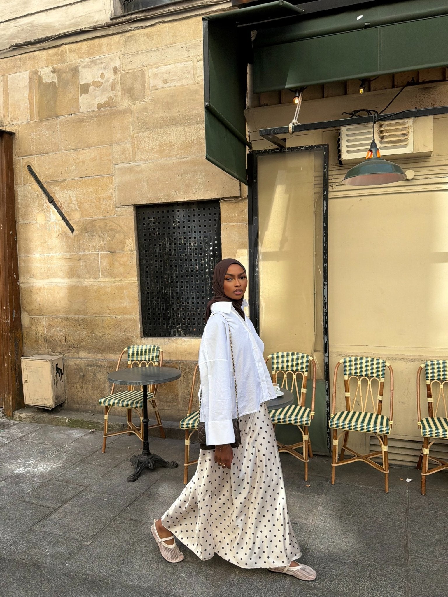 Jupe Sinaï Écru (Pois Marrons) - TAHIRA