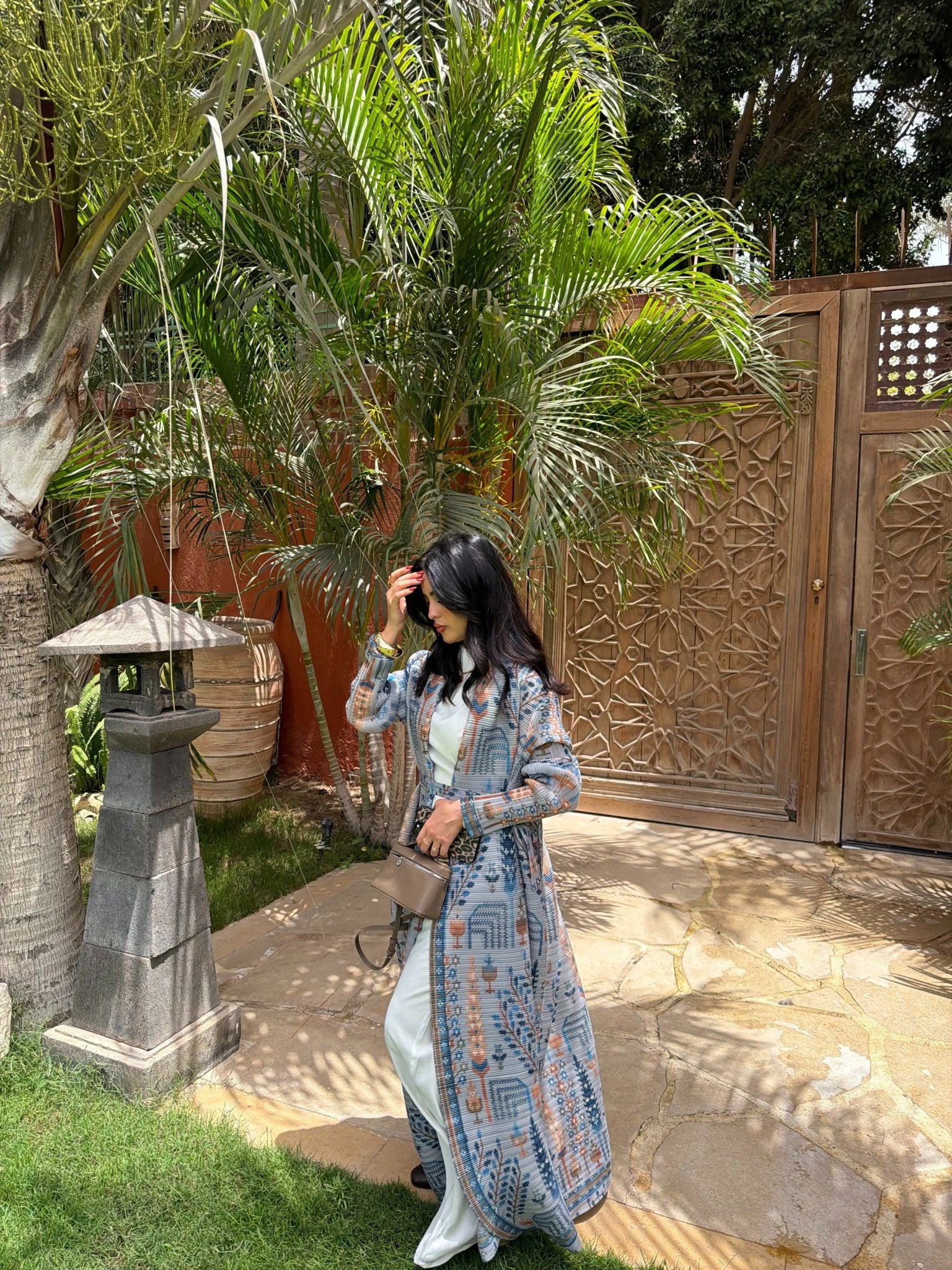 Kimono Alhambra Bleu Mosaïque - TAHIRA