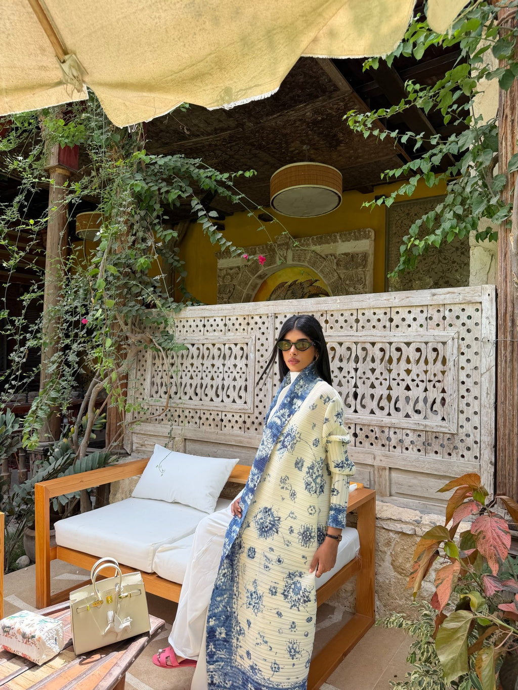 Kimono Alhambra Bleu porcelaine - TAHIRA