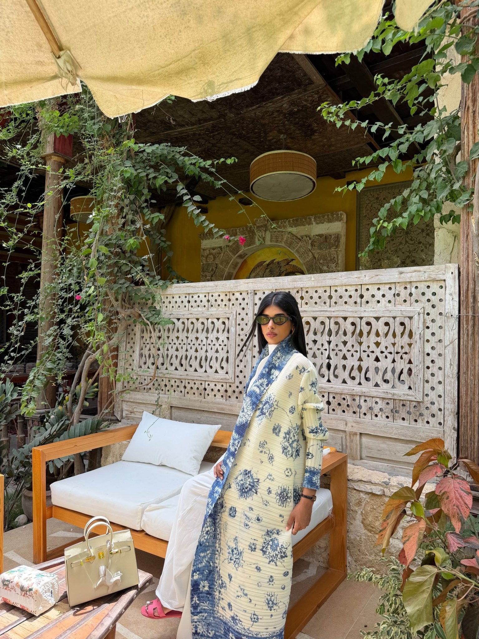 Kimono Alhambra Bleu porcelaine - TAHIRA