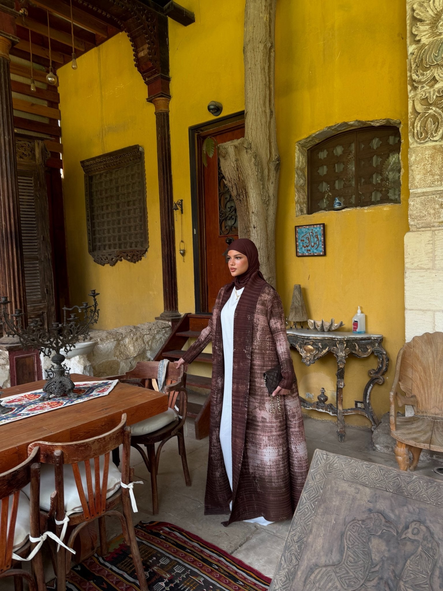 Kimono Alhambra Marron Arabesque - TAHIRA
