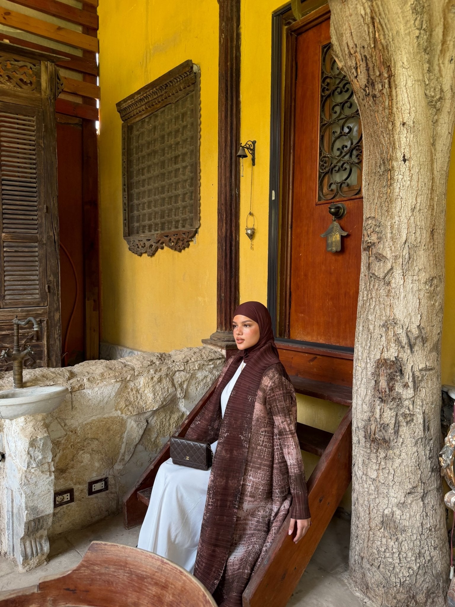 Kimono Alhambra Marron Arabesque - TAHIRA