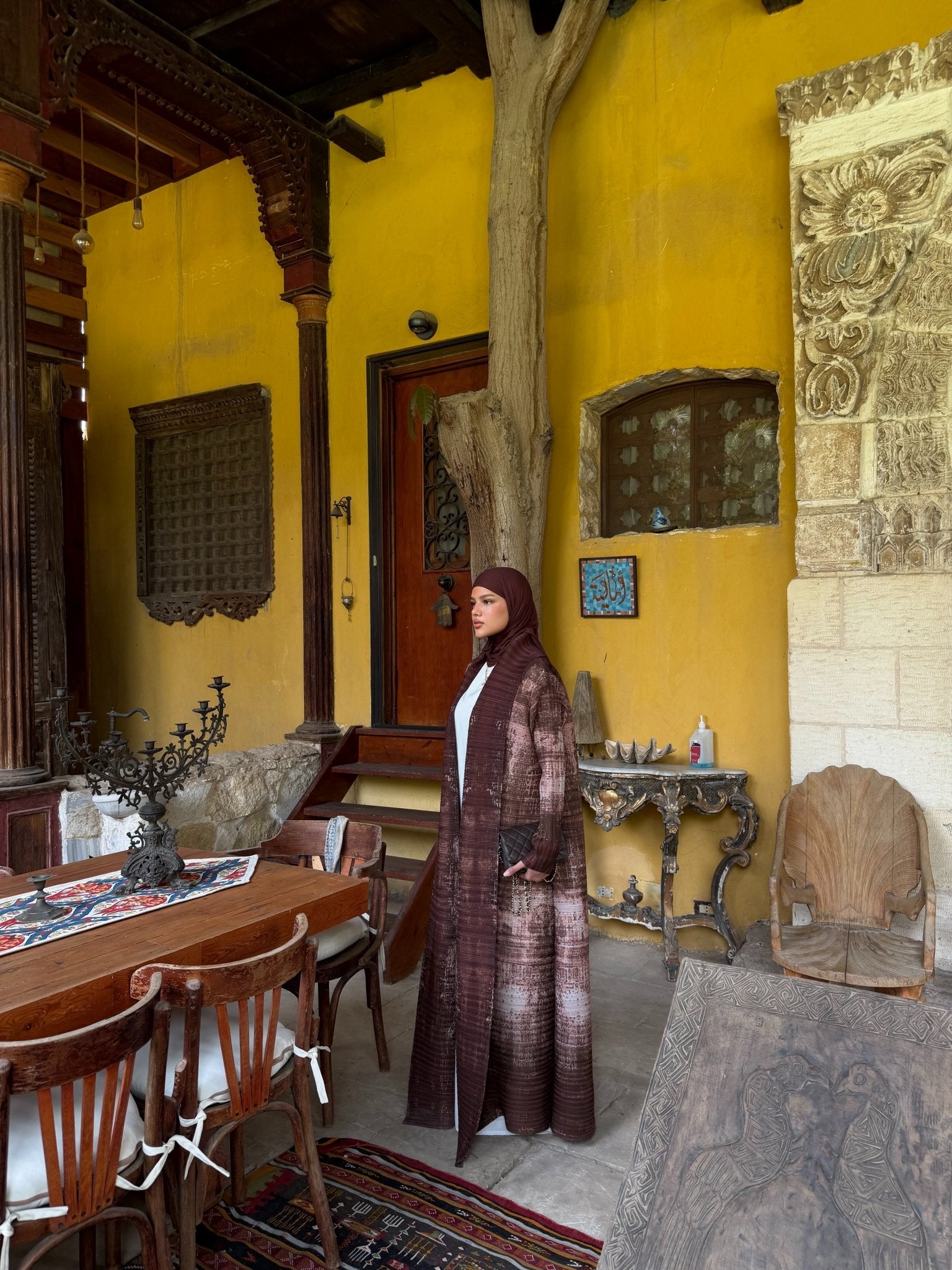 Kimono Alhambra Marron Arabesque - TAHIRA