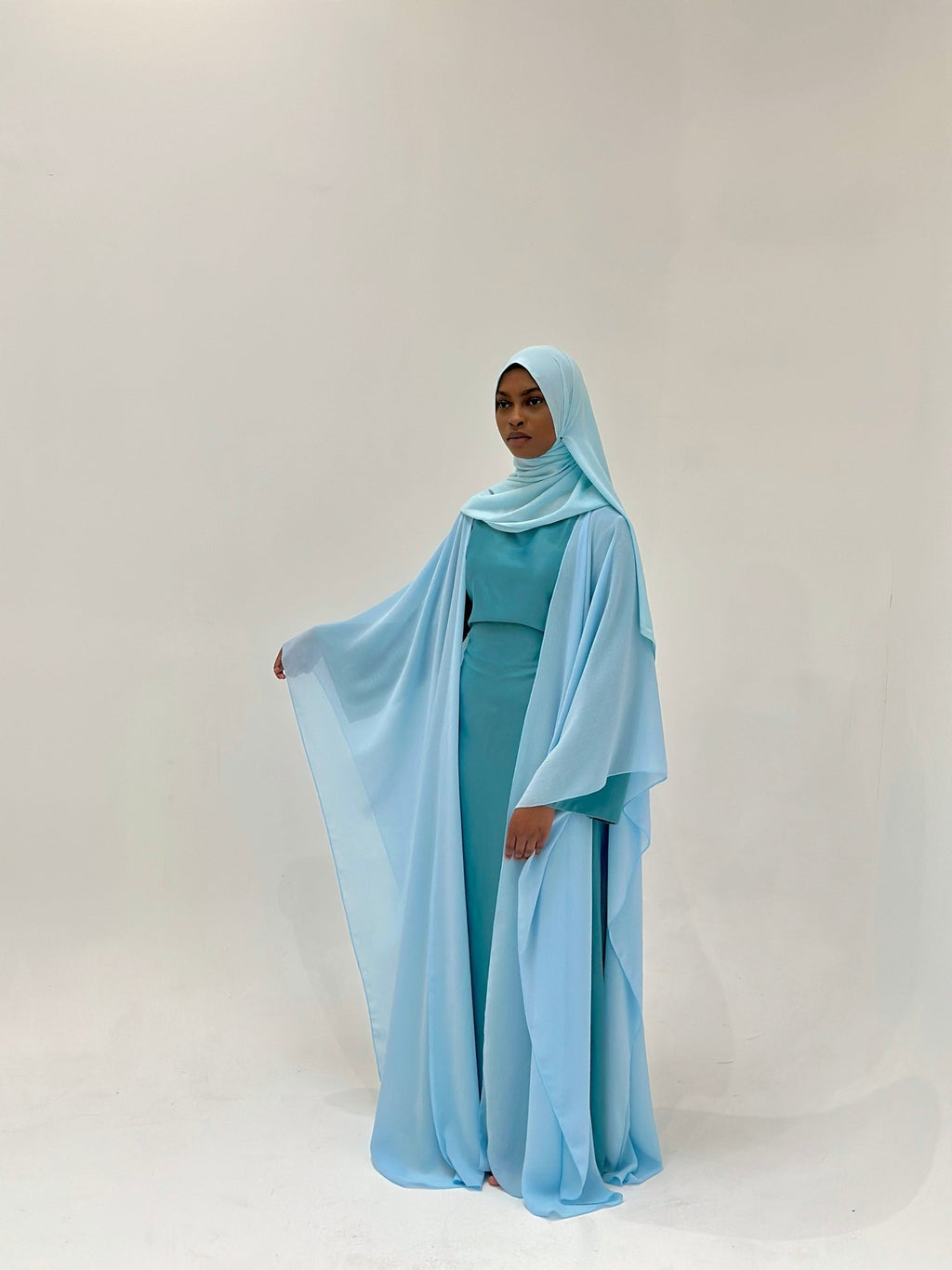 Kimono en Crêpe Phillipine Bleu Ciel - TAHIRA