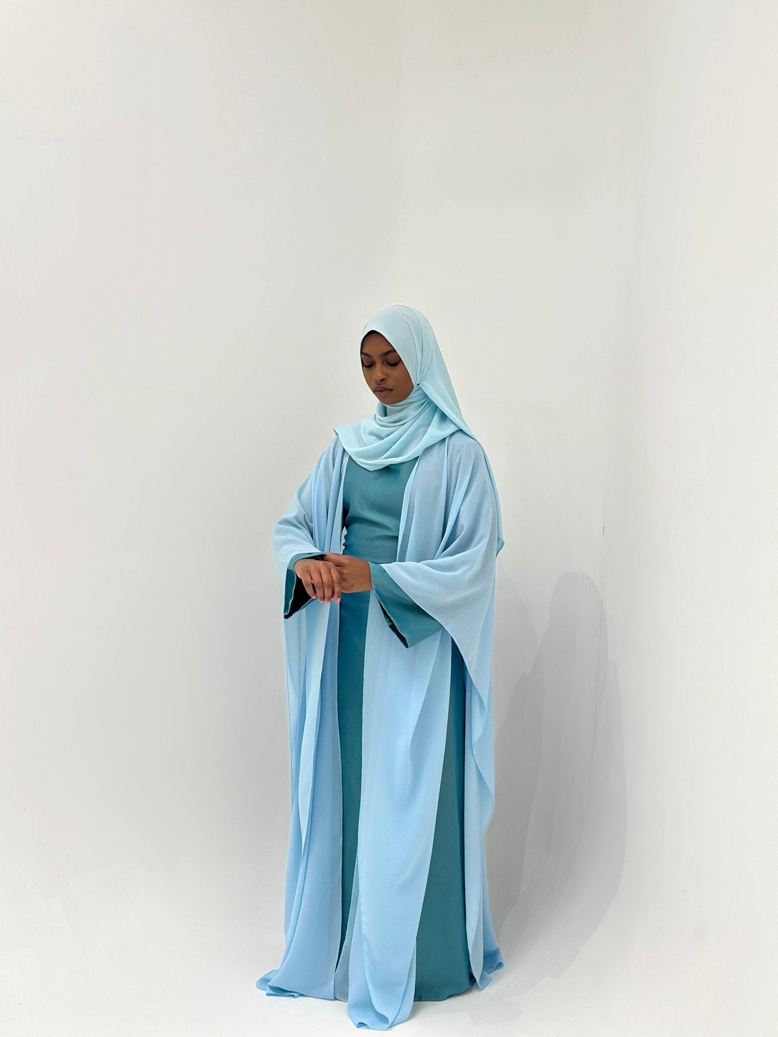 Kimono en Crêpe Phillipine Bleu Ciel - TAHIRA
