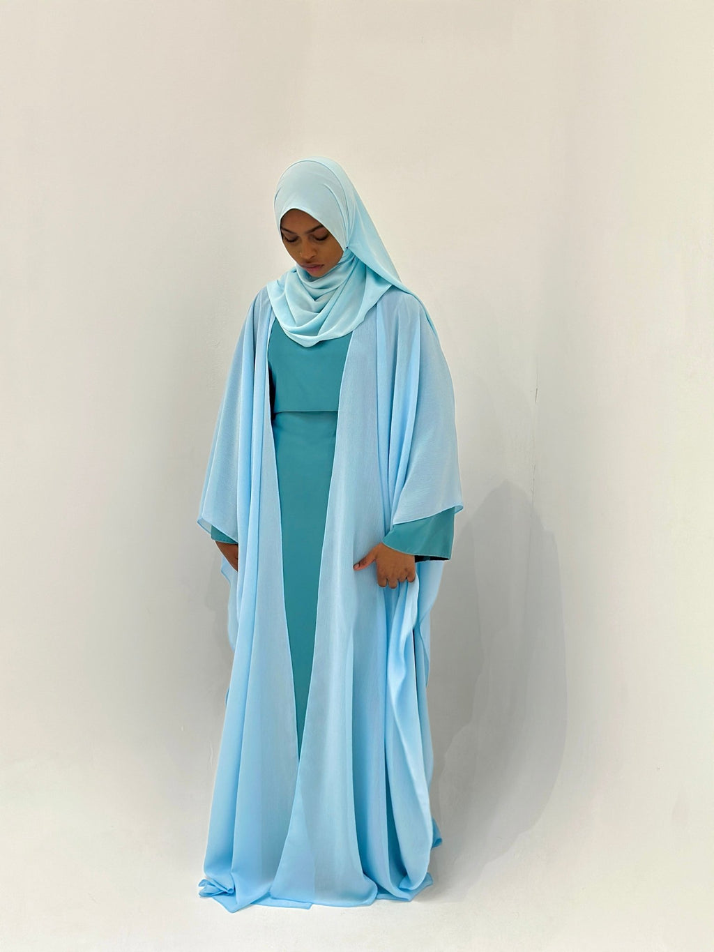 Kimono en Crêpe Phillipine Bleu Ciel - TAHIRA
