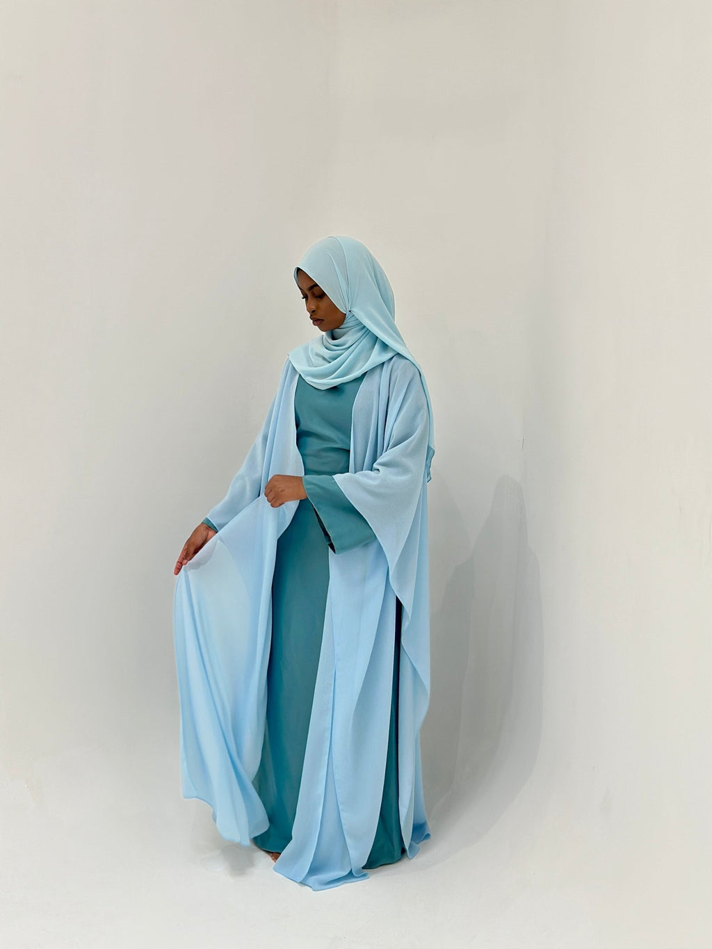 Kimono en Crêpe Phillipine Bleu Ciel - TAHIRA