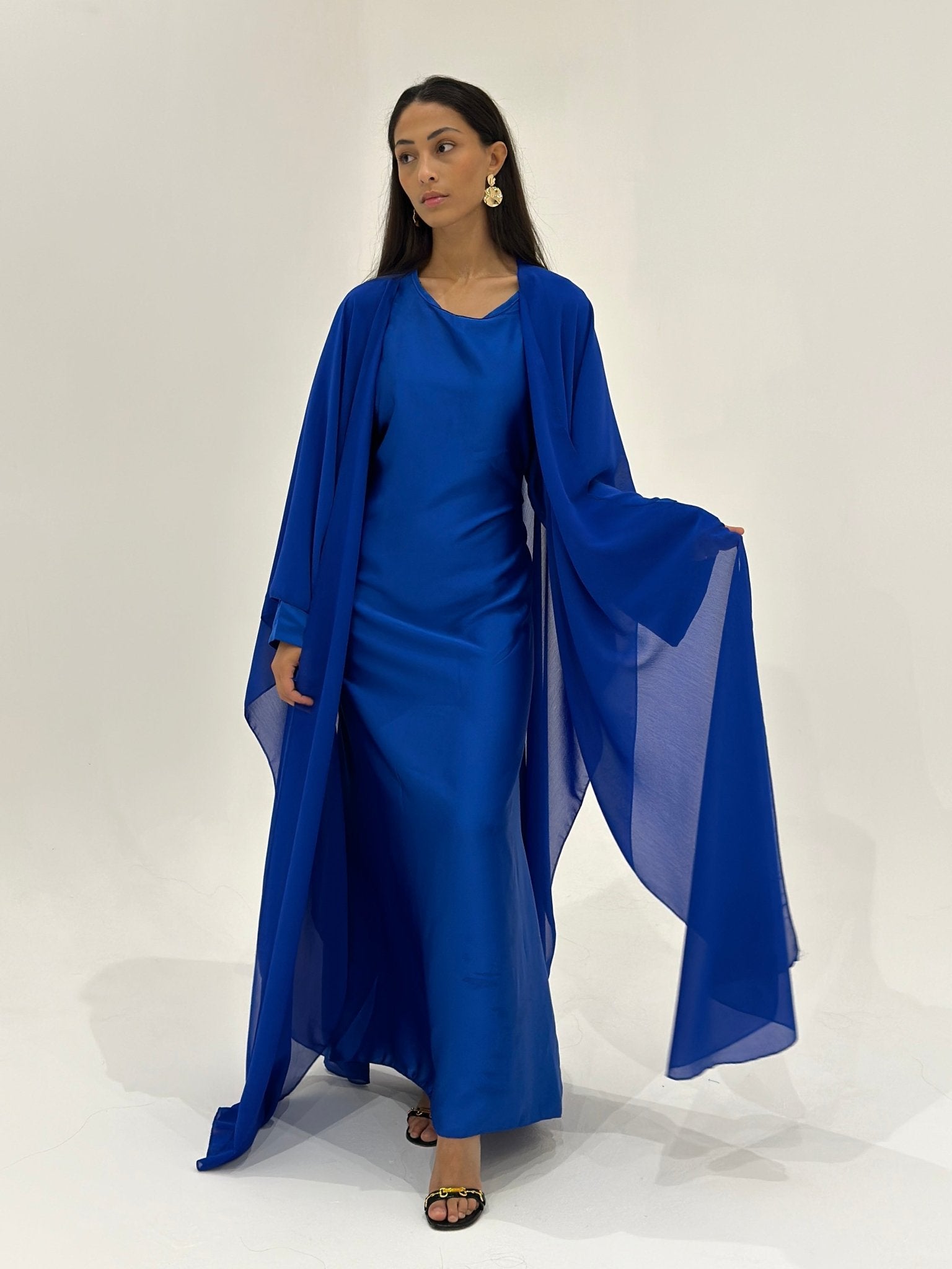 Kimono en Crêpe Phillipine Bleu Électrique - TAHIRA