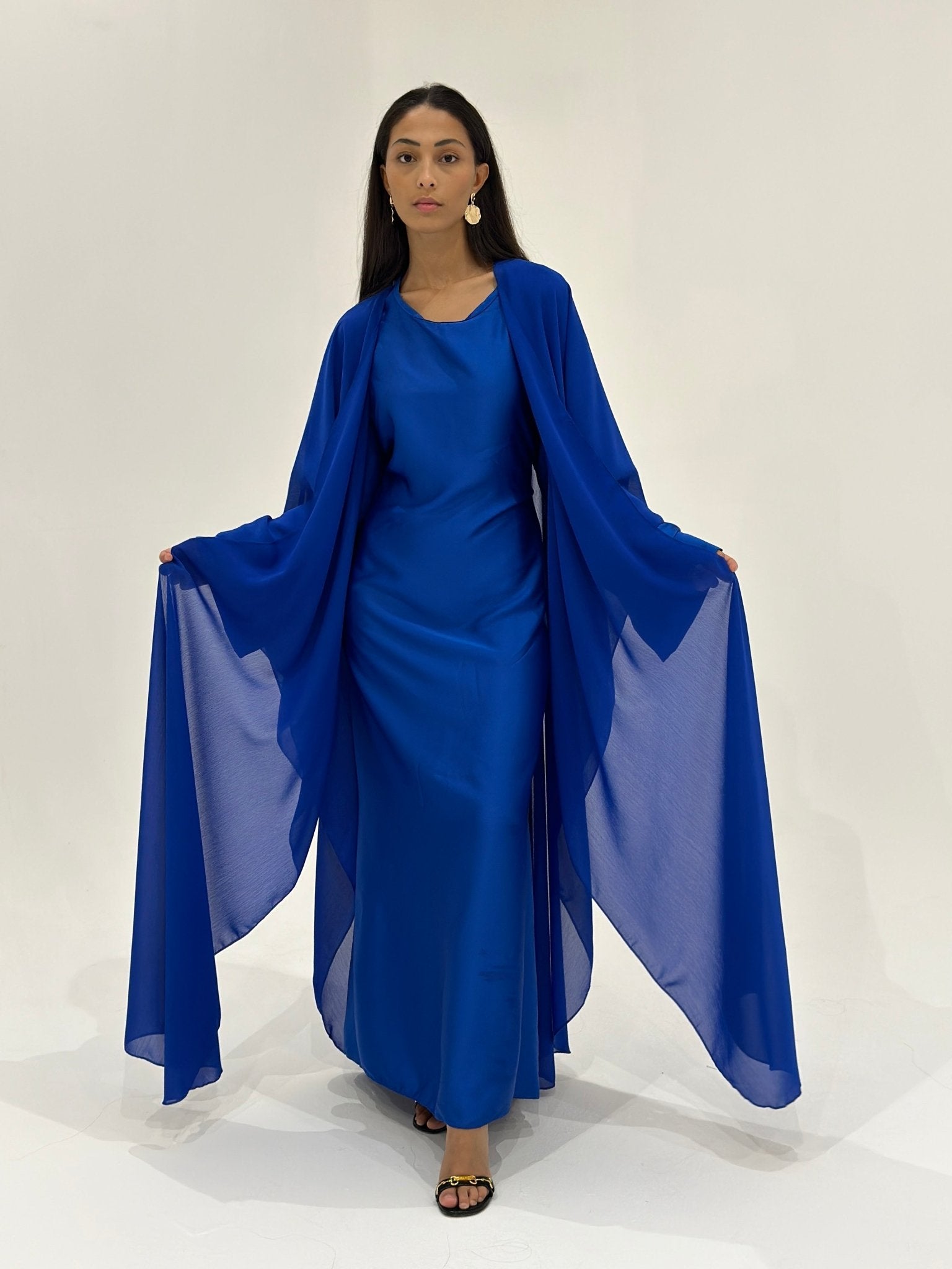 Kimono en Crêpe Phillipine Bleu Électrique - TAHIRA