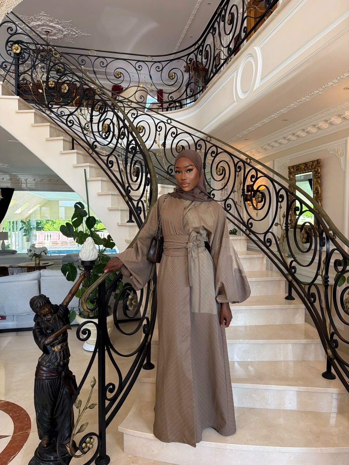 Kimono Sofia Prestige Taupe cuivré - TAHIRA