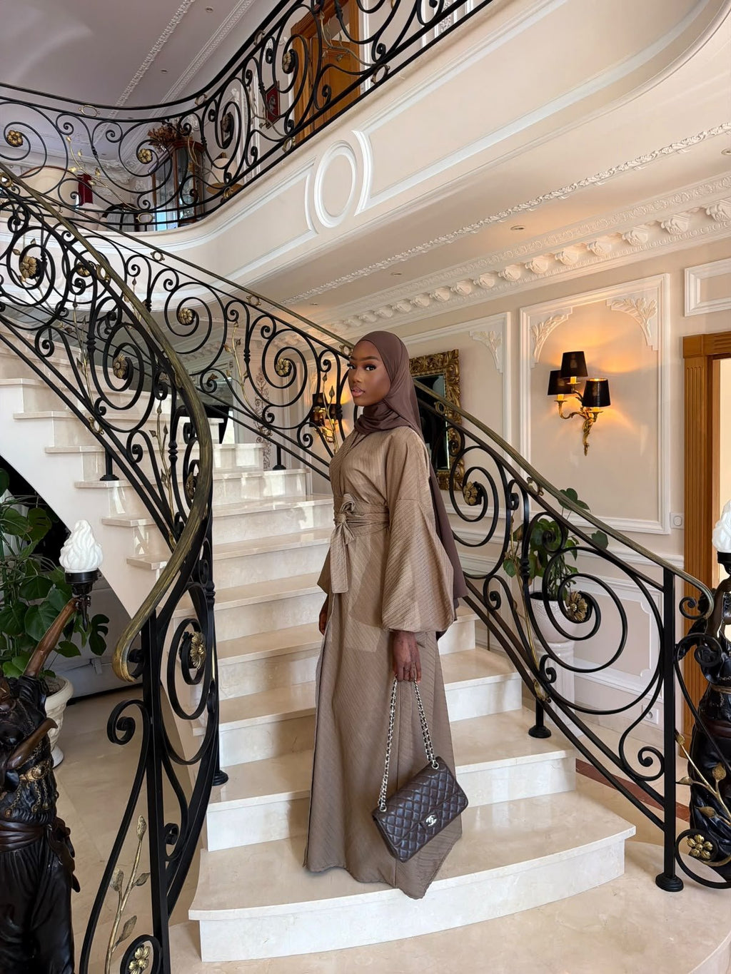 Kimono Sofia Prestige Taupe cuivré - TAHIRA