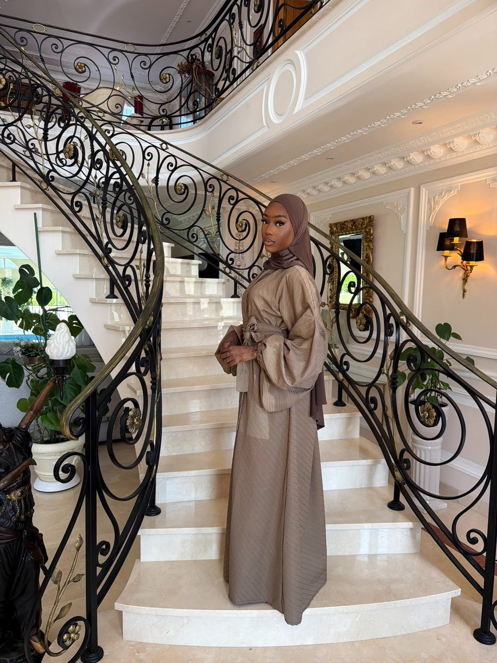 Kimono Sofia Prestige Taupe cuivré - TAHIRA