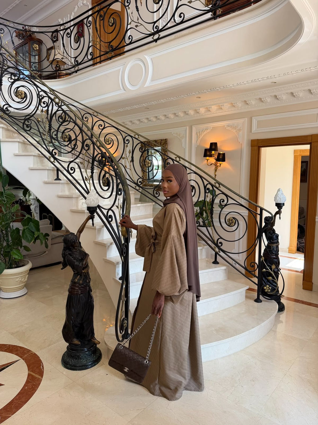 Kimono Sofia Prestige Taupe cuivré - TAHIRA