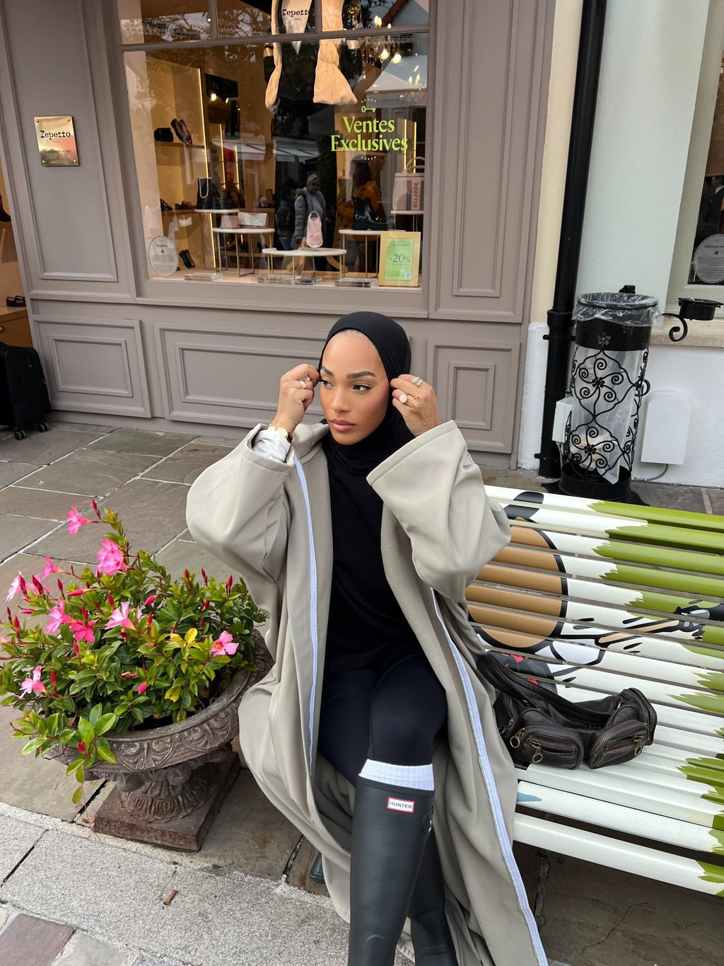 Manteau Kunashi Taupe Vert - TAHIRA