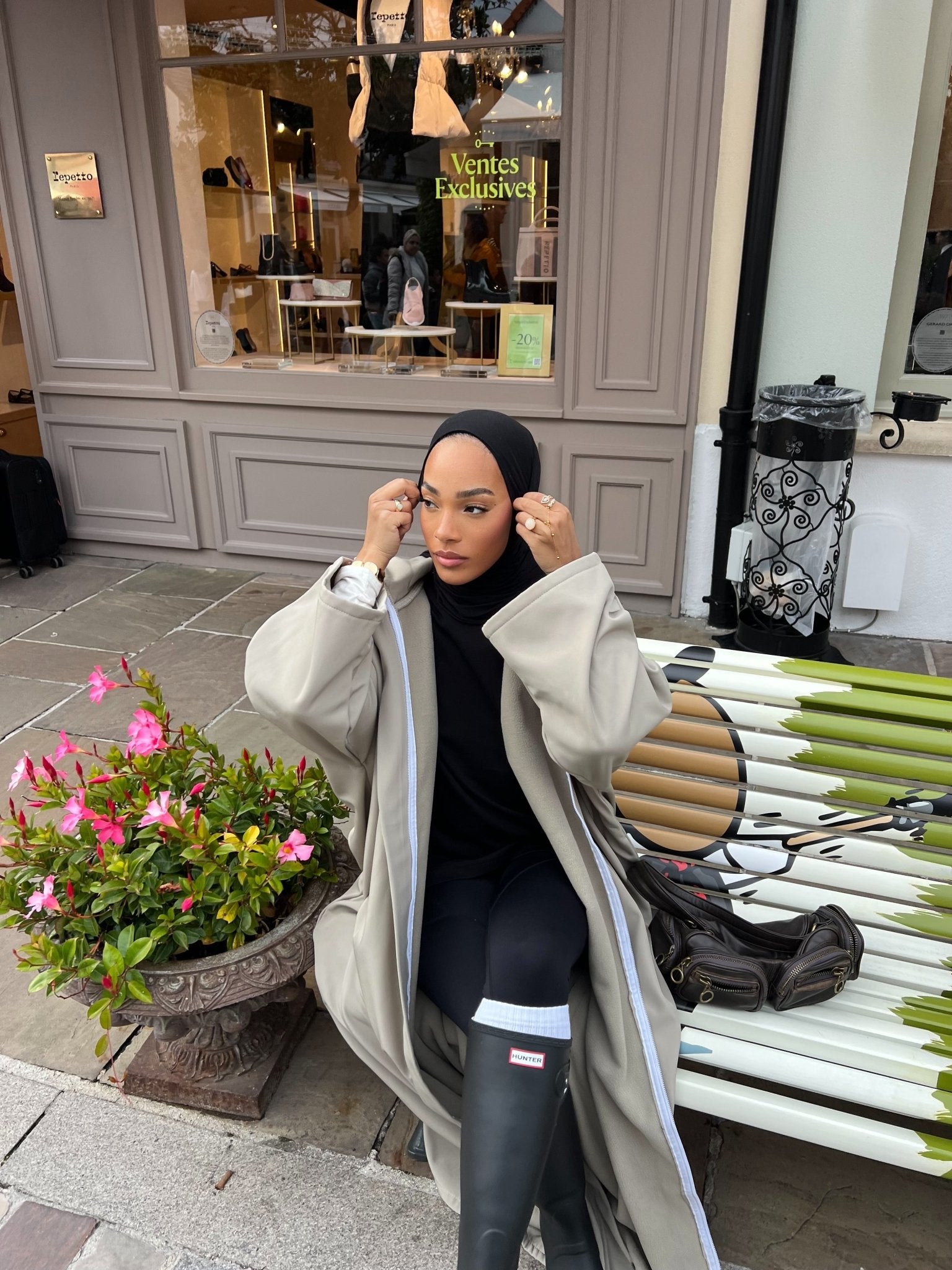 Manteau Kunashi Taupe Vert - TAHIRA