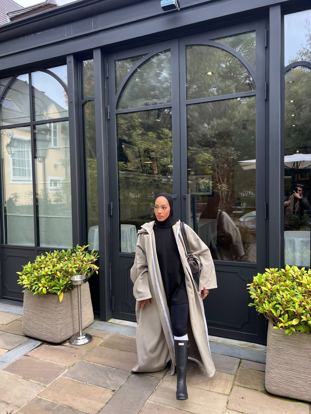 Manteau Kunashi Taupe Vert - TAHIRA