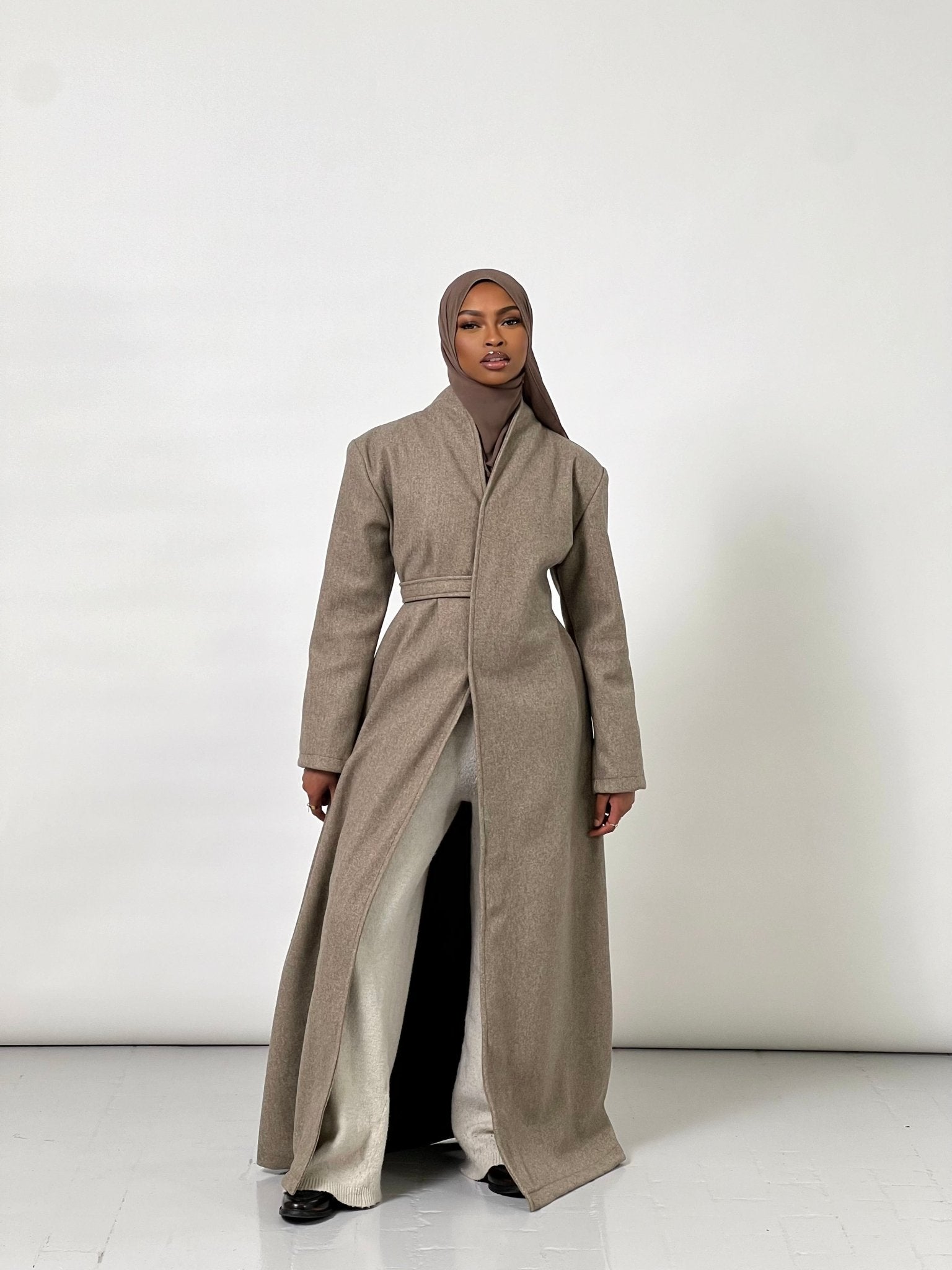 Manteau Oria Taupe - TAHIRA