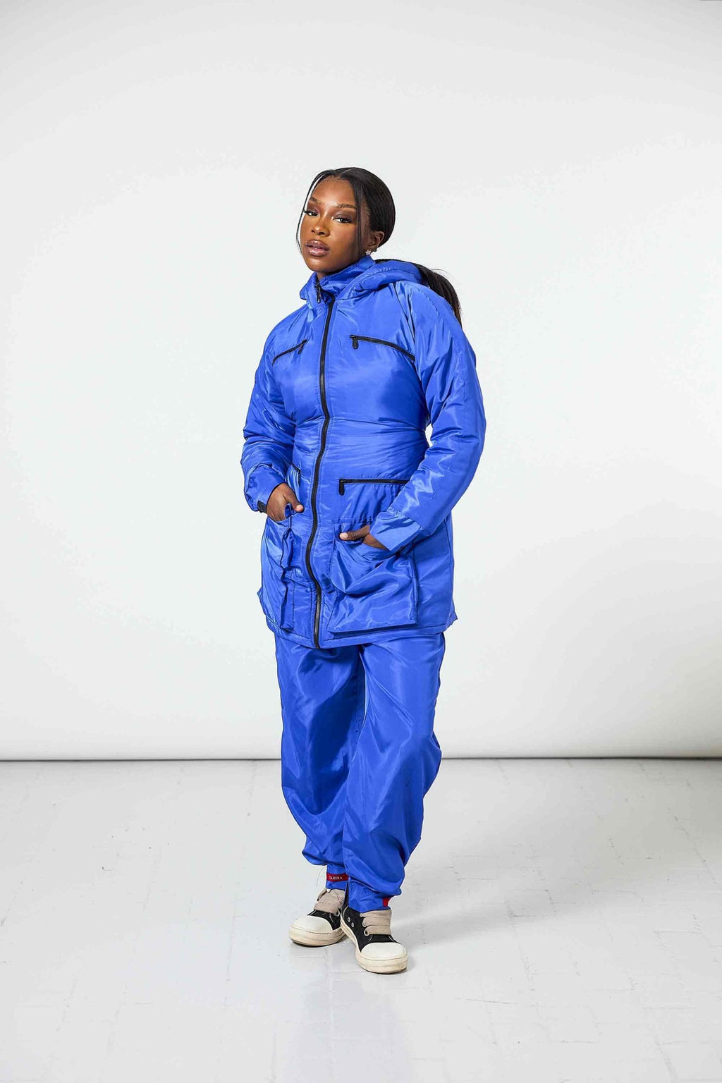 Manteau Snow + Pantalon Offert Bleu Roi - TAHIRA