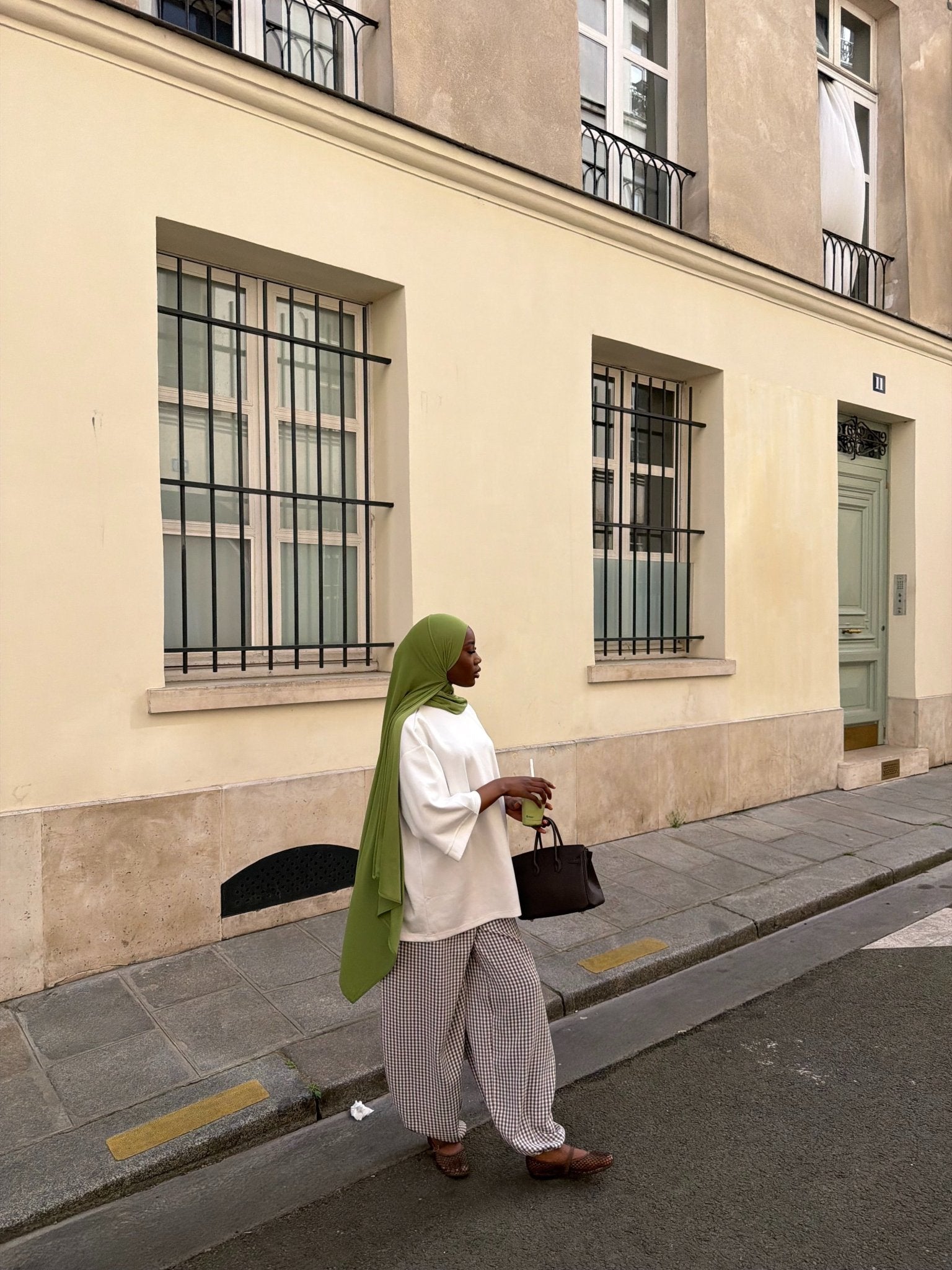 Pantalon Madeleine Marron - Blanc (Carreaux) - TAHIRA